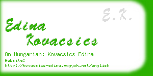 edina kovacsics business card